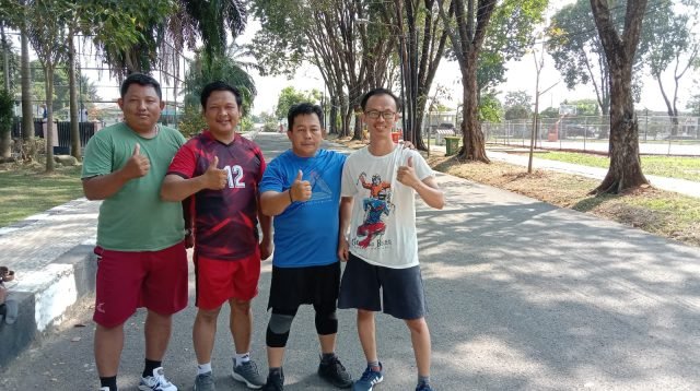 Wartawan PWI Sumsel saat mengikuti seleksi cabor Atletik