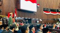 Presiden Jokowi di Ruang Rapat Paripurna, Gedung Nusantara MPR/DPR/DPD RI, Jakarta, Selasa (16/08/2022)