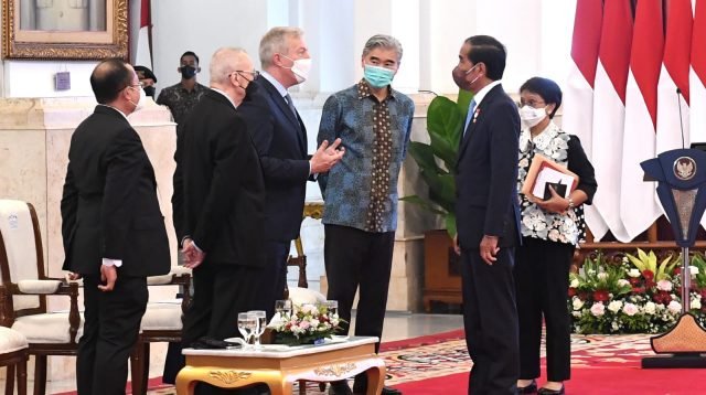 Presiden Jokowi terima delegasi Dewan Bisnis AS-ASEAN, Rabu (24/08/2022), di Istana Negara, Jakarta