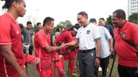 Menpora Zainudin Amali usai menyaksikan pertandingan uji coba Timnas Sepak Bola Amputasi Indonesia kontra PSAI Jawa Timur