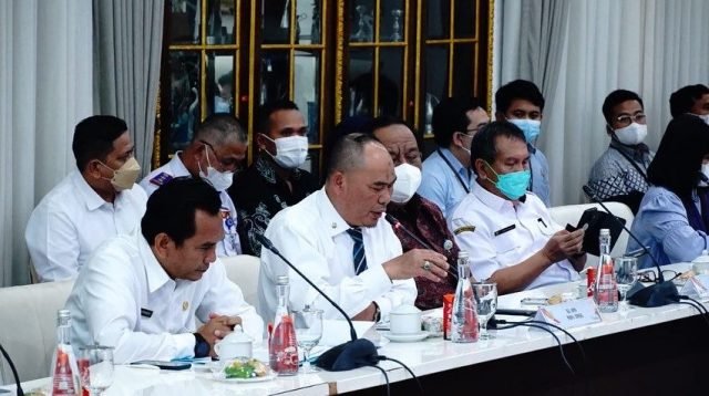 Rapat koordinasi bersama Forkompimda di Griya Agung Palembang, Rabu (31/8)