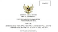 Instruksi Menteri Dalam Negeri (Inmendagri) Nomor 42 Tahun 2022