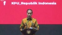 Presiden Jokowi saat memberikan sambutan di acara Konsolnas KPU 2022 di Convention Hall BCEC Ancol, Jakarta Utara, Jumat (2/12/2022)