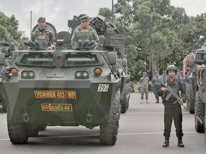 Pasukan TNI-Polri Bersenjata dan Panser Disiagakan Amankan Tasyakuran Pernikahan Kaesang. (Foto: Istimewa)