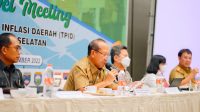 High Level Meeting (HLM) Tim Pengendalian Inflasi Daerah (TPID) se Sumsel di Ballroom Hotel Santika Bandara Palembang pada Senin (12/12/2022)