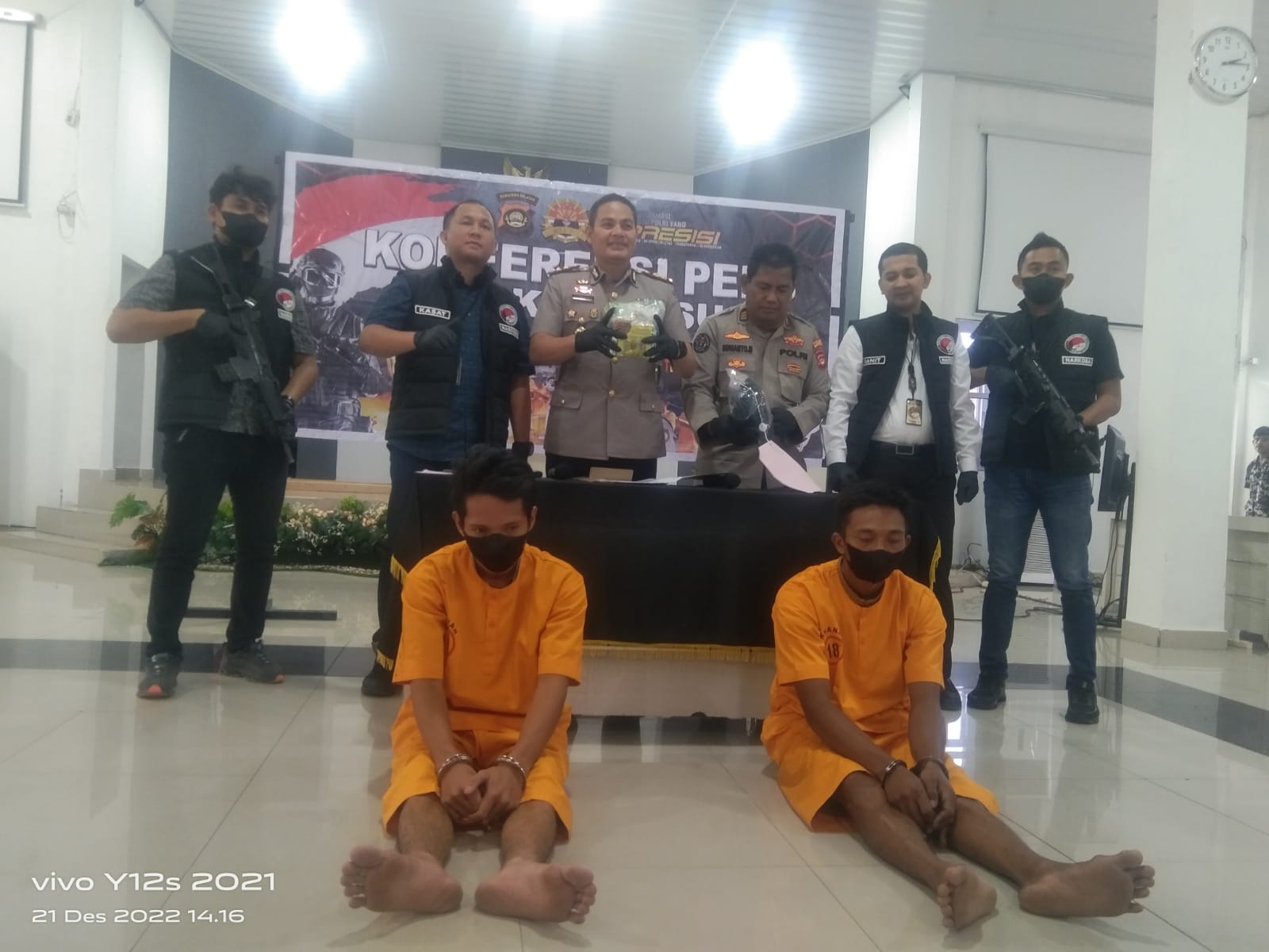 Polres Muba saat menggelar keterangan pers, Rabu (21/12/2022)