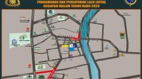 Skema penutupan jalan di Kota Kayuagung, Sabtu (31/12/2022)