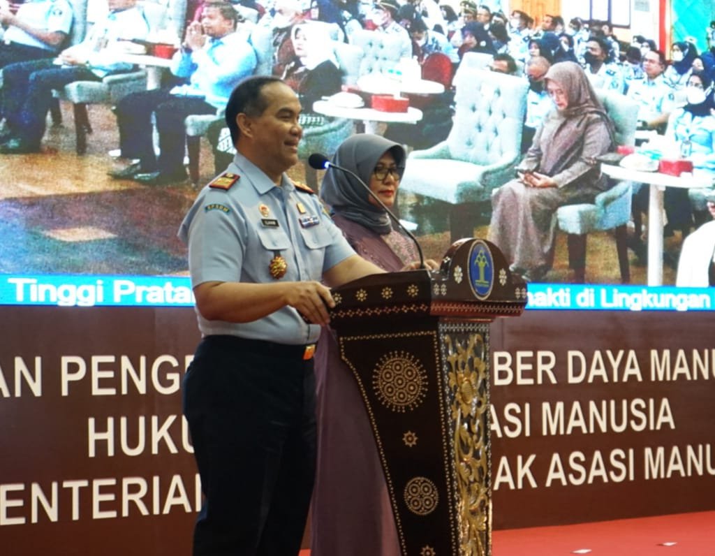 acara pisah sambut Kepala Pusat Fungsional dan HAM dari pejabat lama Dr Ilham Djaya kepada pejabat baru Maulidi Hilal. Senin, (2/1/2022