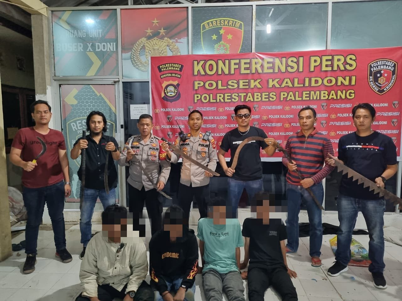 Polsek Kalidoni saat menggelar keterangan pers, Minggu (8/1/2023)