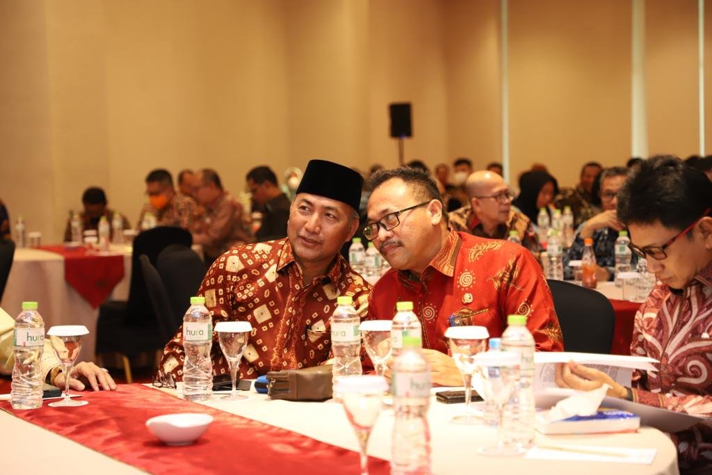 Pj Bupati Musi Banyuasin Drs H Apriyadi MSi menghadiri Rapat Kerja Nasional Dewan Pengurus Pusat Forsesdasi Tahun 2023, di Hotel Swiss Belinn Kemayoran Jakarta Pusat, Kamis (2/2/2023)