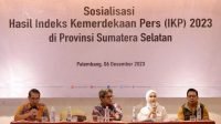 Sosialisasi hasil survei Indeks Kemerdekaan Pers tahun 2023 di Provinsi Sumsel