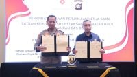 Penandatanganan Perjanjian Kerja Sama (PKS) SKK Migas dan Polda Sumsel, Rabu (13/12/2023) di Mapolda Sumsel